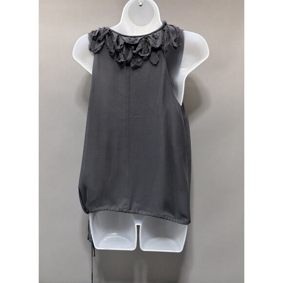 Banana Republic Womens Top SP Gray Solid Blouse Shirt Sleeveless Silk Casual - Picture 2 of 6